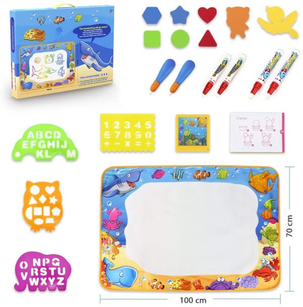 Toyk Aqua Magic Mat - Kids Painting Writing Doodle Board Toy - Color Doodle Drawing Mat Bring Pens Educational Toys for Age 3 4 5 6 7 8 9 10 11 12 Year Old Girls Boys Age Toddler Gift - Image 2