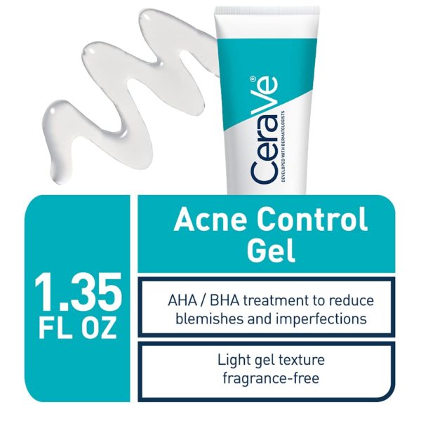 CeraVe Salicylic Acid Acne Treatment with Glycolic Acid and Lactic Acid | AHA/BHA Acne Gel for Face to Control and Clear Breakouts |1.35 Ounce - Image 3