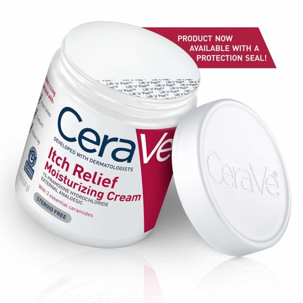 CeraVe Moisturizing Cream for Itch Relief | Anti Itch Cream with Pramoxine Hydrochloride | Relieves Itchy with Minor Skin Irritations, Sunburn Relief, Bug Bites | Fragrance Free | 19 Ounce - Image 2
