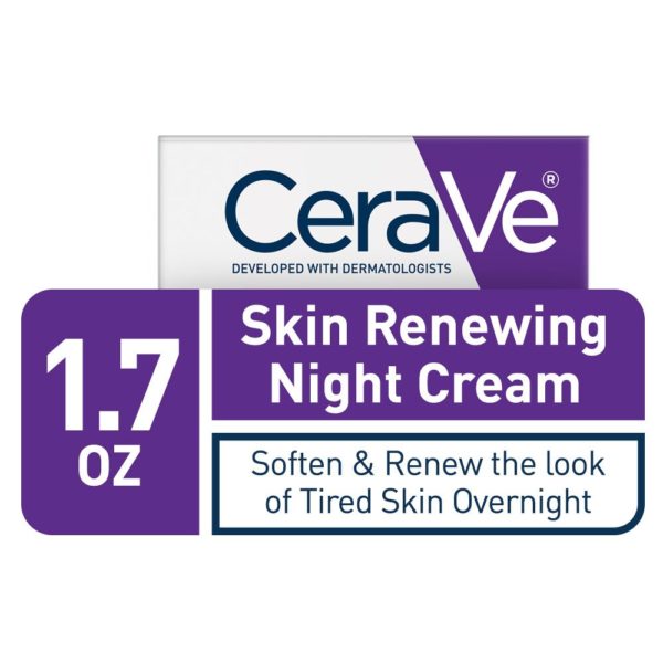 CeraVe Skin Renewing Night Cream | Niacinamide, Peptide Complex, and Hyaluronic Acid Moisturizer for Face | 1.7 Ounce - Image 4