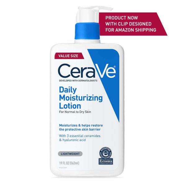 CeraVe Daily Moisturizing Lotion for Dry Skin | Body Lotion & Facial Moisturizer with Hyaluronic Acid and Ceramides | Fragrance Free | 19 Ounce, Basic - Image 2