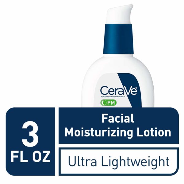 CeraVe PM Facial Moisturizing Lotion | Night Cream with Hyaluronic Acid and Niacinamide | Ultra-Lightweight, Oil-Free Moisturizer for Face | 3 Ounce - Image 4