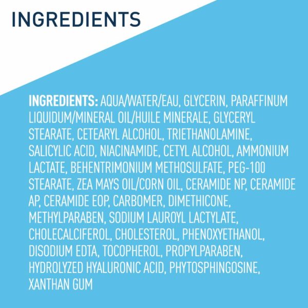 CeraVe Moisturizing Cream with Salicylic Acid | Exfoliating Body Cream with Lactic Acid, Hyaluronic Acid, Niacinamide, and Ceramides | Fragrance Free & Allergy Tested | 19 Ounce - Image 5