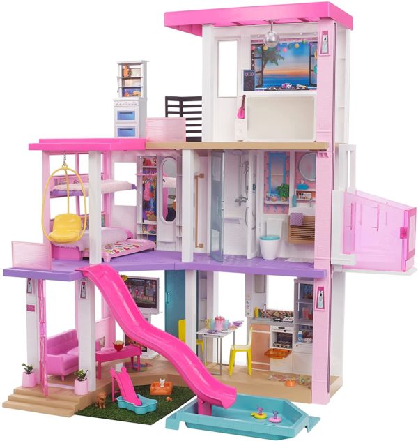 Barbie Dreamhouse (3.75-ft) 3-Story Dollhouse Playset with Pool & Slide, Party Room, Elevator, Puppy Play Area, Customizable Lights & Sounds, 75+ Pieces, Gift for 3 to 7 Year Olds, New for 2021 - Image 5